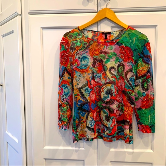๐ฟ Escada 3/4th length Sleeve Swirl Shirt ๐น - Picture 1 of 10